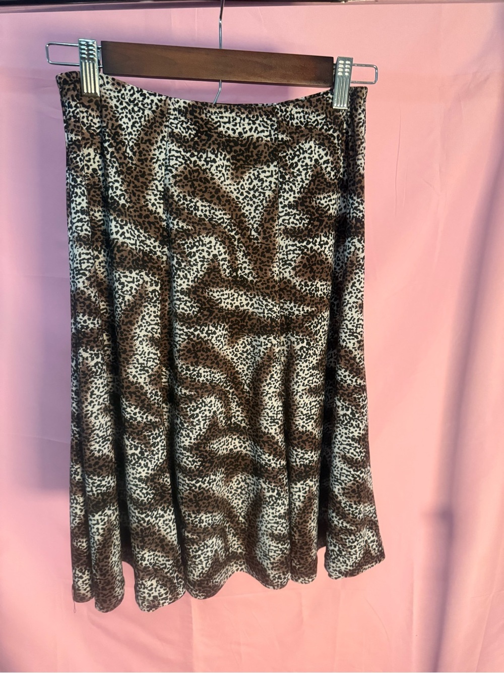 Women’s Brown Animal-Print A-Line Skirt Size 10/12 by
